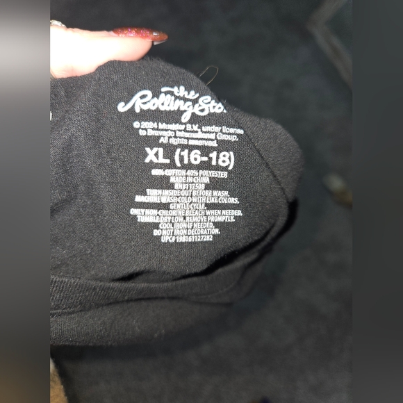 The Rolling Stones Black and Red Rhinestone Tee - Picture 2 of 3